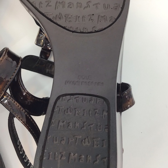 Stuart Weitzman Tortoise Shell Wedge Sandals, 6.5 - Picture 16 of 16